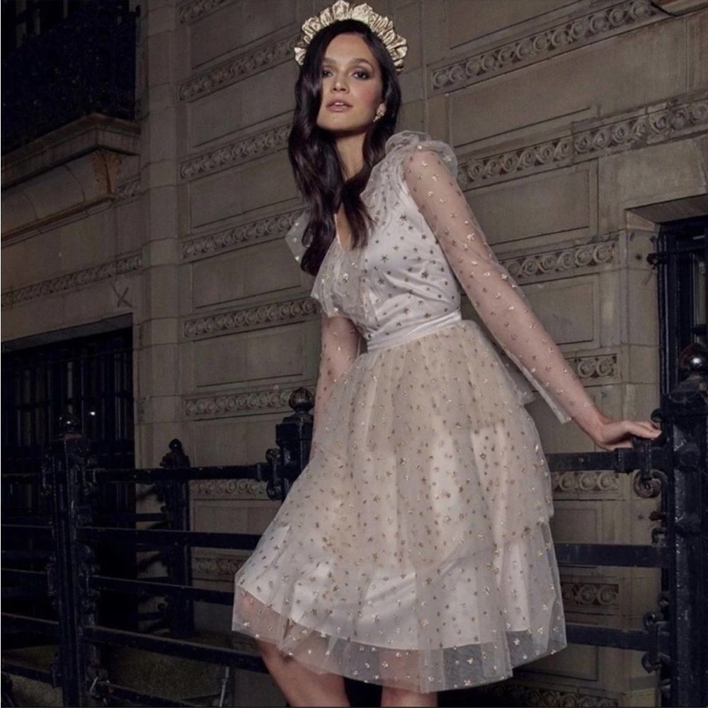 Rachel Parcell Gold Star Long Sleeve Dress